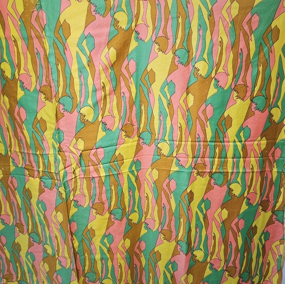 1960s vintage Psychedelic Fabric novelty figural - Picture 2 of 5